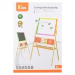Houten kindertekenbord 2-in-1 met magnetisch en krijtblad