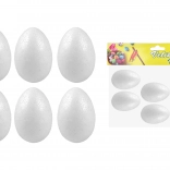 Decoratieve polystyreen eieren 6 cm, 6 stuks