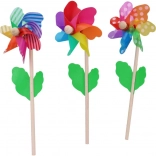 Houten windmolentje 12 cm, 3 soorten