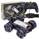 Op afstand bestuurbare auto met omnidirectionele wielen en gebarenbediening