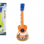 Plastic ukelele met diertjes 40 cm met plectrum