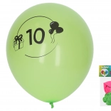 Opblaasbare ballonnen 30 cm met nummer 10 – set van 5 stuks