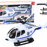 Politie-reddinghelikopter met licht en geluid