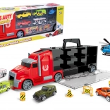 Trekker met autootjes en helikopter 42 cm