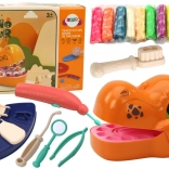 Creatieve set dinosaurus-tandarts met klei en accessoires