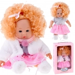 Interactieve pop Alicja 32 cm met krullend blond haar – praat en brabbelt