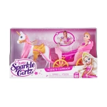 Poppenprinses met eenhoorn en koets SPARKLE GIRLZ 26,5 cm