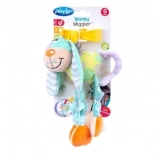 Playgro trillende hond pastel hangspeeltje voor kinderwagen en autostoeltje