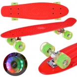 Skateboard met LED-wielen voor in het skatepark