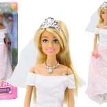 Bruiloft pop met boeket