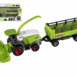 Maaidorser met aanhanger – kunststof model 22 cm met vrijloop