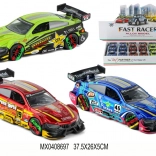 Metalen raceautootje 1:36 met openslaande deuren en pull-back aandrijving