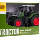 Groene tractor met voorlader 1:24
