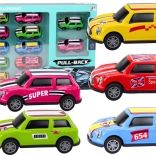 Set van metalen autootjes met vliegwiel, kleurrijke collectie van 12 stuks
