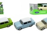 metalen model Trabant 1:60 van Welly, 7 cm, vrije loop, mix kleuren