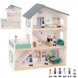 Groot houten poppenhuis met figuren FSC TOOKY TOY