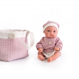 Antonio Juan Mufly realistische babypop 21 cm met mandje