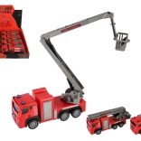 Kunststof brandweerauto 14 cm met pull-back, 2 varianten, box 8 stuks
