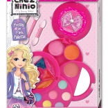 kinder make-upset 5+ roze tasje met oogschaduws, lipgloss, spiegeltje en accessoires
