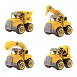 Schroefbare bouwvoertuigen 4 stuks 13 cm
