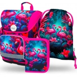 BAAGL Ergo Flamingo schoolset – schooltas, etui en zak