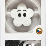 Set rammelaars zwart-wit – kinderwagenketting en rammelaar ster/bloem