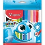 Set van gekleurde stiften MAPED Color'Peps Ocean 12 stuks