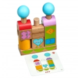 Lucy & Leo vormen en emoties – houten puzzel met voorbeeldkaarten