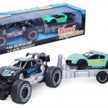 Trekker met personenauto 45 cm met vliegwiel