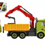 Schroefbaar bouwvoertuig met kraan, 31 cm, frictie-aandrijving, licht en geluid