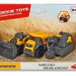 Set van 3 Volvo-bouwvoertuigen: Wals, Kiepwagen en Graafmachine