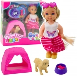 Mini pop met hond, tent en accessoires