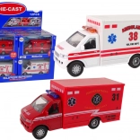 Brandweerwagen Ambulance met wrijvingsaandrijving, 2 kleuren