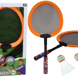Set van 2 badmintonrackets met 2 shuttles – oranje