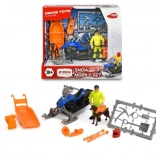 Reddingssneeuwscooter YAMAHA Phazer X-TX 1:24 met aanhanger, reddingswerker en lawinehond