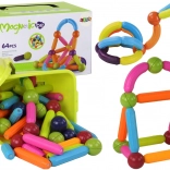Grote set magnetische blokken in opbergbox 64 stuks