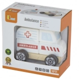 Houten ambulance – puzzel en duwauto