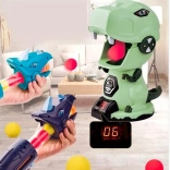 Interactieve spel Schieten op een Dinosaurus met pistolen en balletjes