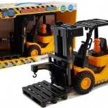 Kinderheftruck met beweegbare vorken, licht en geluid – oranje