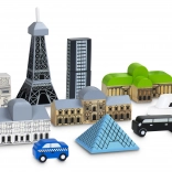 Lichtgevende blokken Parijs