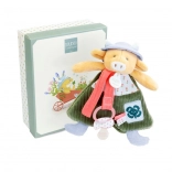 Pluchen koetje Aneth met fopspeenhouder 19 cm