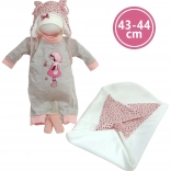 Kleding voor babypop NEW BORN 43–44 cm – 4‑delige set met deken