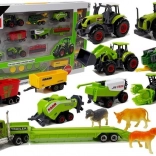 Landbouwset met tractoren, aanhangwagens en dieren