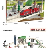 Interactieve stads-treinbaan met licht en geluid, 96 delen