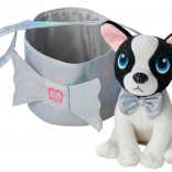 Chi Chi Love Shimmer pluche zwart‑witte hond in handtas