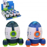 Ruimteraket met openslaande deuren met vliegwiel