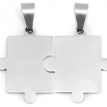 Stalen partnerhangers Puzzle – glad, 2 stuks