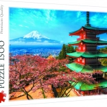 Puzzle Trefl 1500 stukjes – Pagode en berg FUJI, Japan