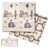 Opvouwbare dubbelzijdige schuimeducatieve speelmat 180 × 200 cm straat/bos