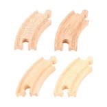 BIGJIGS RAIL korte bochten voor houten treinbaan, 4 stuks